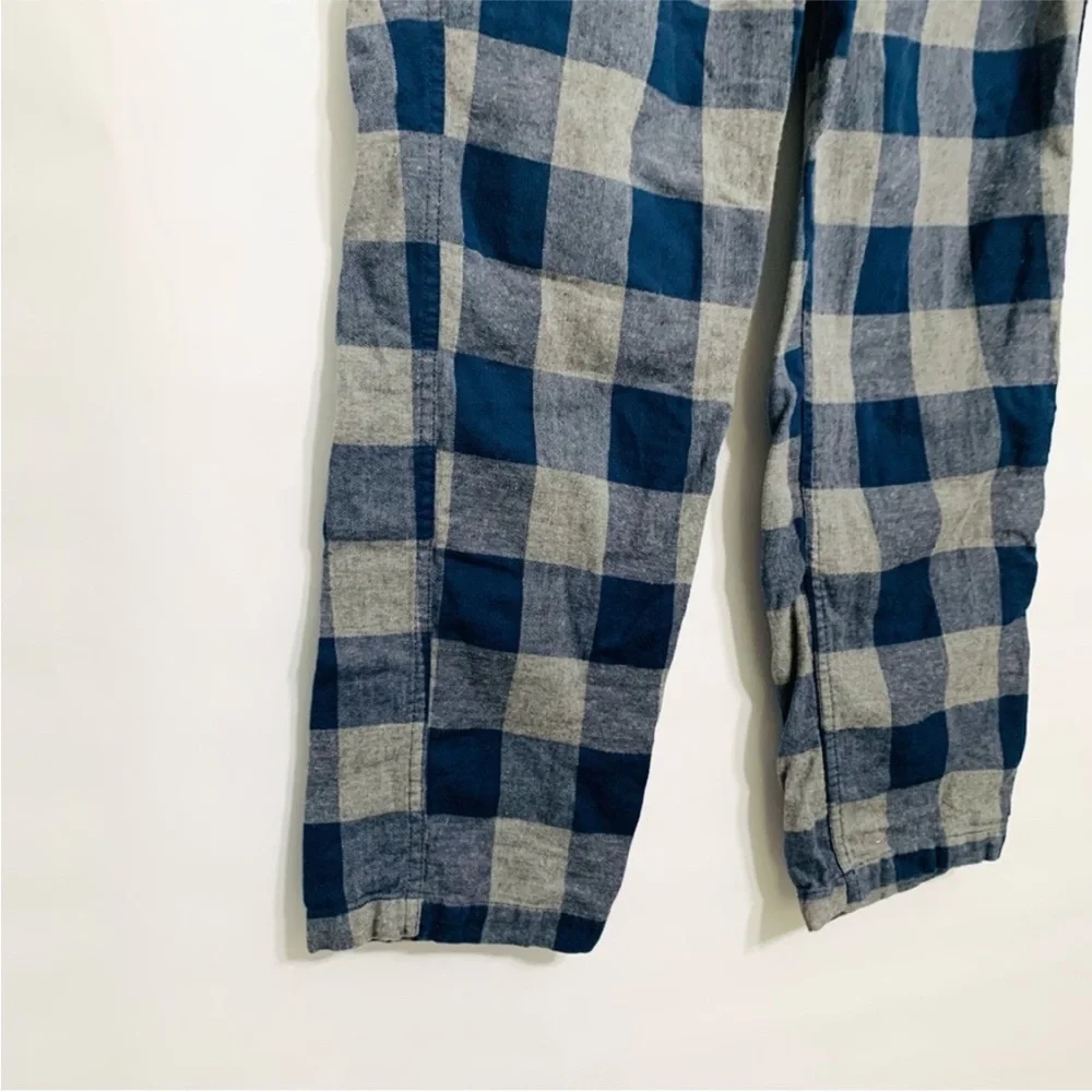 J. Crew Flannel Pajama Pant in Blue and Gray Buffalo Check Size Medium